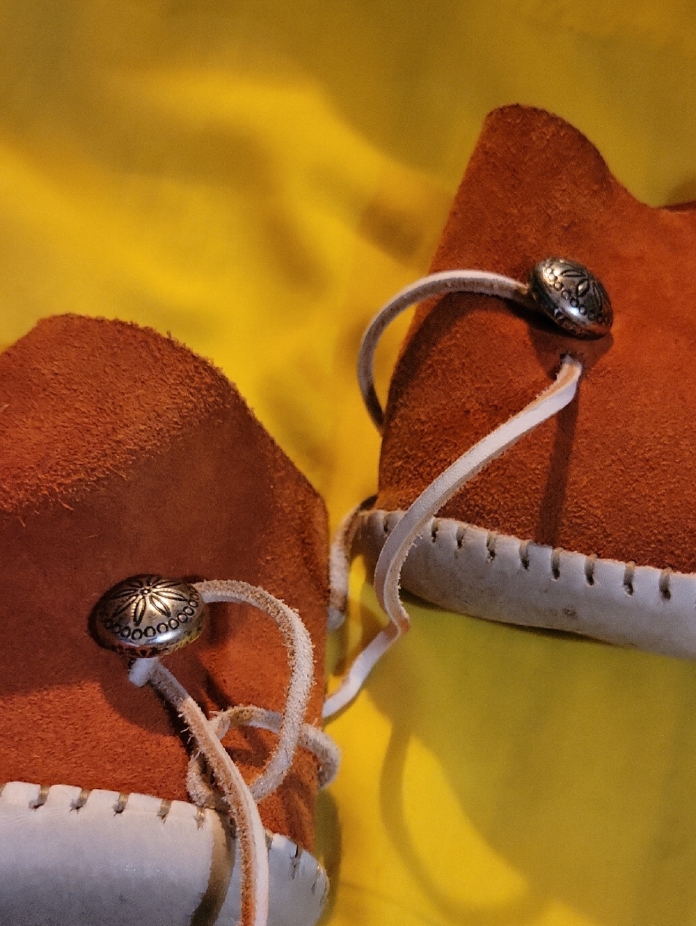 Handmade Leather Suede Booties w Button, White Leather Barefoot Sole, Size9 - Picture 11 of 13